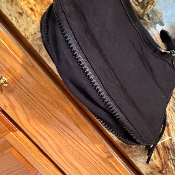 Rebecca Minkoff Nylon Crossbody Purse Leather Trim Adj Strap Black 9" x 9" x 2" - Picture 9 of 9